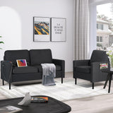 STHOUYN 3 Piece Living Room Furniture Sets, 3 Seat Couch and Loveseat with 2 USB, Single Sofa Accent Chair, Modern Small Couches for Small Spaces, Bedroom, Apartment (Dark Grey) STHOUYN