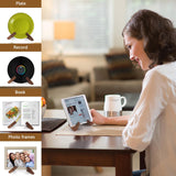 SAMEBUTECO Cookbook Stand, Recipe Book Holder for Kitchen Counter Solid Wood Cookbook Holder Set,Multifunctional Display Stand Rustic Brown-2 Pieces SAMEBUTECO