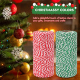 Tenn Well Bakers Twine, 656 Feet 2 Rolls Christmas Twine String Ribbon for Gift Wrapping, Pastry Boxes Tying, Festival Decorations, DIY Crafts (328Feet Each Roll) Tenn Well