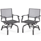 U-MAX Outdoor Patio Rocking Dining Chairs Set of 2, Outdoor Furniture Metal Frame Rocker Chair with15-Degree Rocking Function for Lawn Porch Garden Balcony (Dark Gray) U-MAX