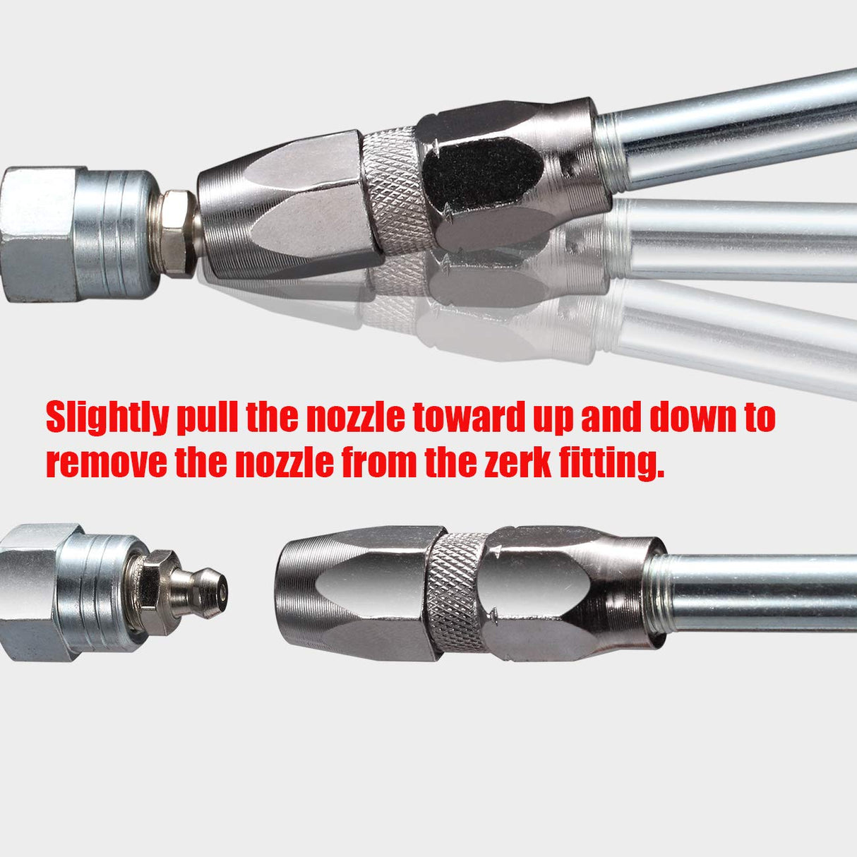 Lnchett Grease Gun with Towel, 9000 PSI Professional Heavy Duty 14 oz Pistol Grip Grease Gun with 18 Inch Spring Flex Hose, 2 Reinforced Coupler, 2 Extension Rigid Pipe and1 Sharp Nozzle Included Lnchett