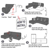 LA MEACK Sectional Couch Covers 2-Piece Softness L Shaped Sofa Cover Super Stretch L-Type Couch Slipcover with 2Pcs Pillowcases Sofa Slipcover 3 Seater + 3 Seater Furniture Protector (Dark Grey) LA MEACK