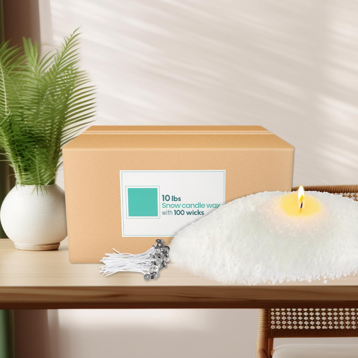 ECLHTLNY 10LB DIY Snow Pearled Candle- Powder Candle Making for Soy Wax Candle Crafts- Natural Candle Making Supplies- HIGH Class Material- LongLasting Burn Time ECLHTLNY