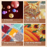 SJUTOUCI Diamond Painting Kits for Adults, Napping Cat Diamond Art Kits for Beginners, 5D DIY Diamond Bead Art, Full Drill Round Gem Craft Home Decor 12x12 inch SJUTOUCI