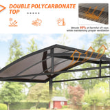 EAGLE PEAK 8x5 ft Grill Gazebo, Steel Frame Outdoor BBQ Cover, Double-Tier Polycarbonate Barbecue Canopy with Shelves EAGLE PEAK