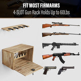 Emfogo Gun Rack Wall Mount, Wooden Rifle Racks with Gun Rack for Wall, Gun Display Racks for Indoor Firearms Storage, Holds up to 4 Long Guns and 6 Handguns, Gifts for Husband, Dad Emfogo