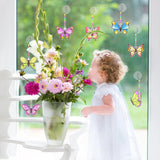 Fprl 27 Sets DIY Window Paint Art Suncatchers Craft Kits Butterfly Ornaments Decorations Suncatcher Kit for Classroom Home Easter Activity Gift Project Fprl