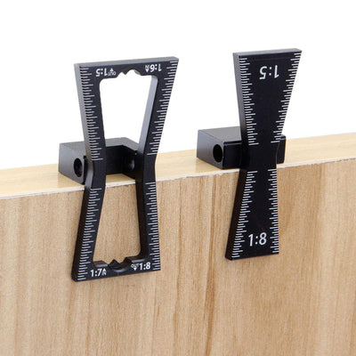 2 PCS Dovetail Marker Guide, Aluminum Alloy Dovetail Marking Jig Precise Wood Dovetail Tools, Dovetail Guide with 1:5, 1:6, 1:7 and 1:8 Slopes for