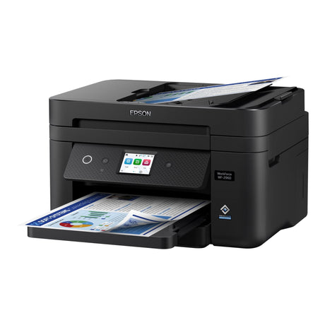 Epson Workforce WF-2960 Wireless All-in-One Printer with Scan, Copy, Fax, Auto Document Feeder, Automatic 2-Sided Printing, 2.4" Touchscreen Display, 150-Sheet Paper Tray and Ethernet,Black Epson