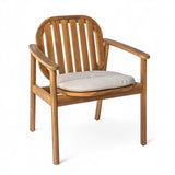 Christopher Knight Home Meja Acacia Wood Outdoor Dining Set for 6, Wooden 7 Piece Patio Dining Table Set, Wooden Outdoor Dining Armchair and Table Set with Cushion, Patio Furniture Set, Teak+Beige Christopher Knight Home