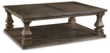 Signature Design by Ashley Johnelle Farmhouse Coffee Table with Weathered Gray Finish, Gray Signature Design by Ashley