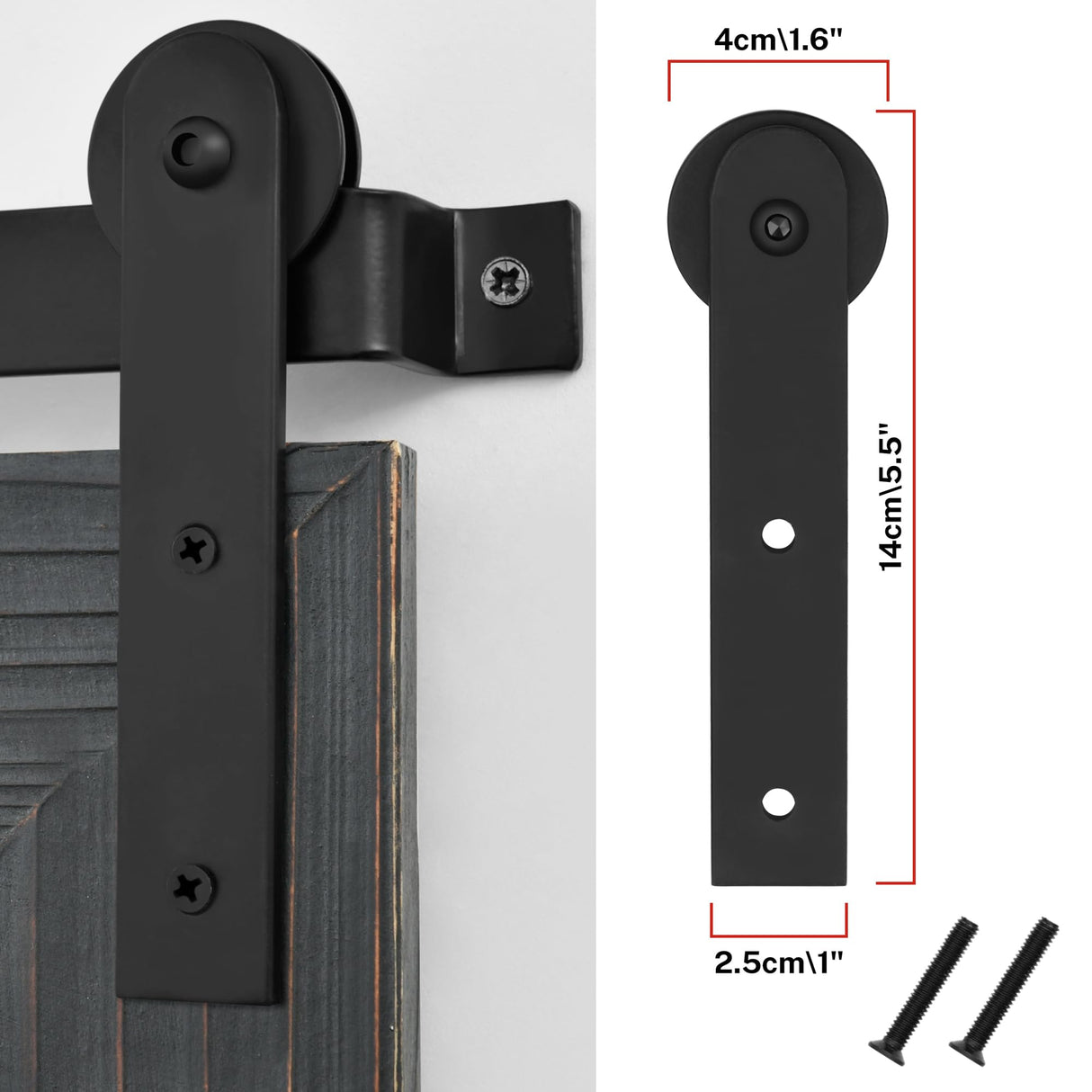 COGOOD Farmhouse Barn Door Mirror - 41" x 26" Rustic Wood Framed Wall Mirror for Bathroom, Living Room, Entryway Wall Decor (Black) COGOOD