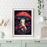 hyzsj Paint by Numbers Kit for Adults with Frame, Mushroom Paint by Numbers for Adults, Paint by Number with Easel, DIY Paint by Number Kits for Home Wall Decor（11.8x15.7inch hyzsj