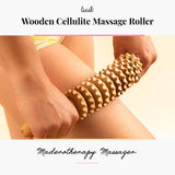 Tuuli Wooden Massage Roller for Waist and Thigh, Multi-Functional Body Roller for Cellulite Reduction and Muscle Tension, Natural Massager for Women and Men (Curved) tuuli