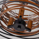 LumFurn 3-Lights Farmhouse Ceiling Light Fixture, Rustic Close to Ceiling Semi-Flushmount, Perfect Lamp for Living Room, Foyer, Kitchen, D12.6 x H11, Matte Black & Wood Texture Finish LumFurn