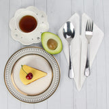 INFEI Solid Color Cotton Linen Blended Thin Dinner Cloth Napkins - Set of 12 (40 x 40 cm) - for Events & Home Use (White) INFEI