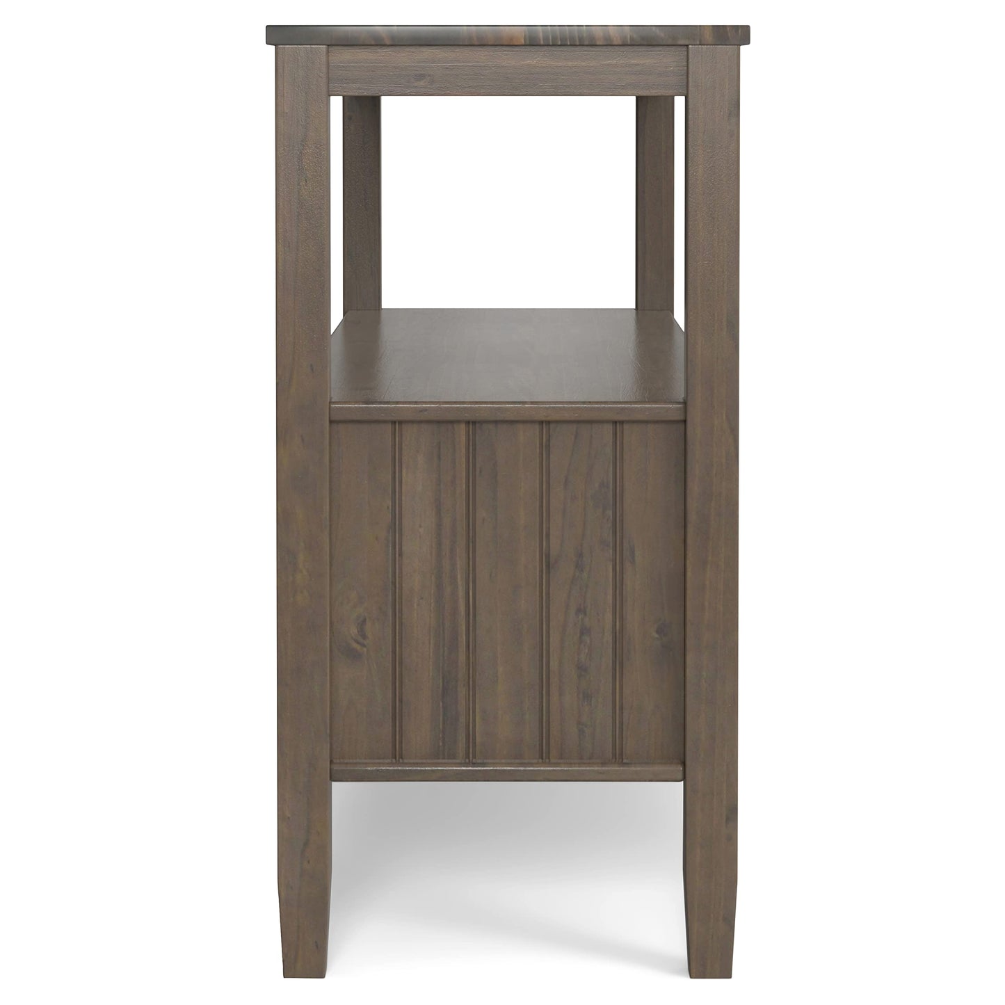 SIMPLIHOME Lev SOLID WOOD 48 Inch Wide Contemporary Console Table in Smoky Brown, for The Living Room, Entryway and Bedroom - WoodArtSupply