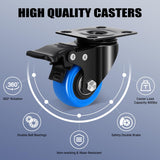 Humagineer 2 Inch Casters Wheel Set of 8, 1200 Lbs Heavy Duty Casters, Safety Swivel Casters with Brake, No Noise Top Plate Wheels for Furniture, Carts (Free Screws and 1 Screwdriver) Humagineer