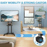 YOMT Mobile TV Stand for 32-75 inch TVs - Height Adjustable Rolling TV Stand, 88lbs Capacity, 2-inch Caster Wheels Portable TV Stand with Removable Storage Shelf YOMT