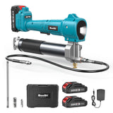 Seesii Grease Gun, 2025 Upgrade Battery Grease Gun with Ultra Bright LED Light, 10000 PSI Electric Grease Gun with 2 Batteries and Charger, 39.4" Long Hose, Perfect Tool for Machinery Maintenance Seesii