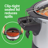 Hamilton Beach Programmable Slow Cooker with 6 Quart Stovetop-Safe Sear & Cook Crock & Travel Lid Lock for Portable Transport, Silver (33663) Hamilton Beach