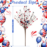 Jutom 6 Pcs 4th of July Decorations Patriotic Artificial Berry Stem Picks 13'' Independence Day Decor White Blue Red Stars Memorial Day Faux Berry Branches Table Centerpiece Decor for Home Office Jutom