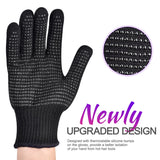 Sopito Heat Resistant Gloves with Silicone Bumps, Professional Heat Gloves for Hair Styling Curling Iron Wand Flat Iron, Black Sopito