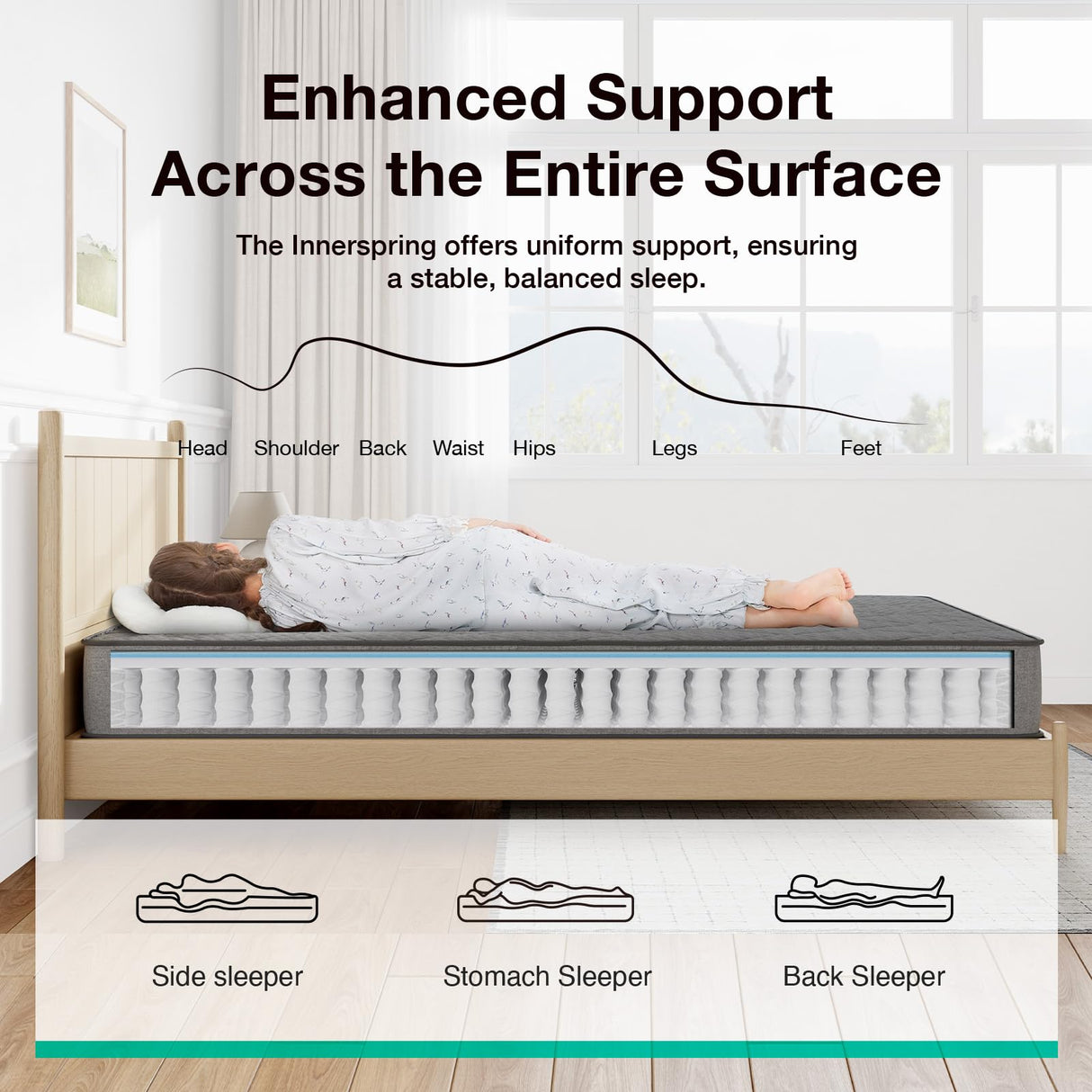 Novilla Hybrid Full Mattress, 8 Inch Mattress Full in a Box with Individual Pocketed Springs & Gel Memory Foam for Body Support & Back Pain Relief & Cool Night Sleep, CertiPUR-US Certified Novilla