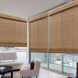 LANTIME Wood Window Roman Shades, Lined Blackout Bamboo Roman Shades Blinds, Easy Installation for Home and Garden, Pattern 1 LANTIME