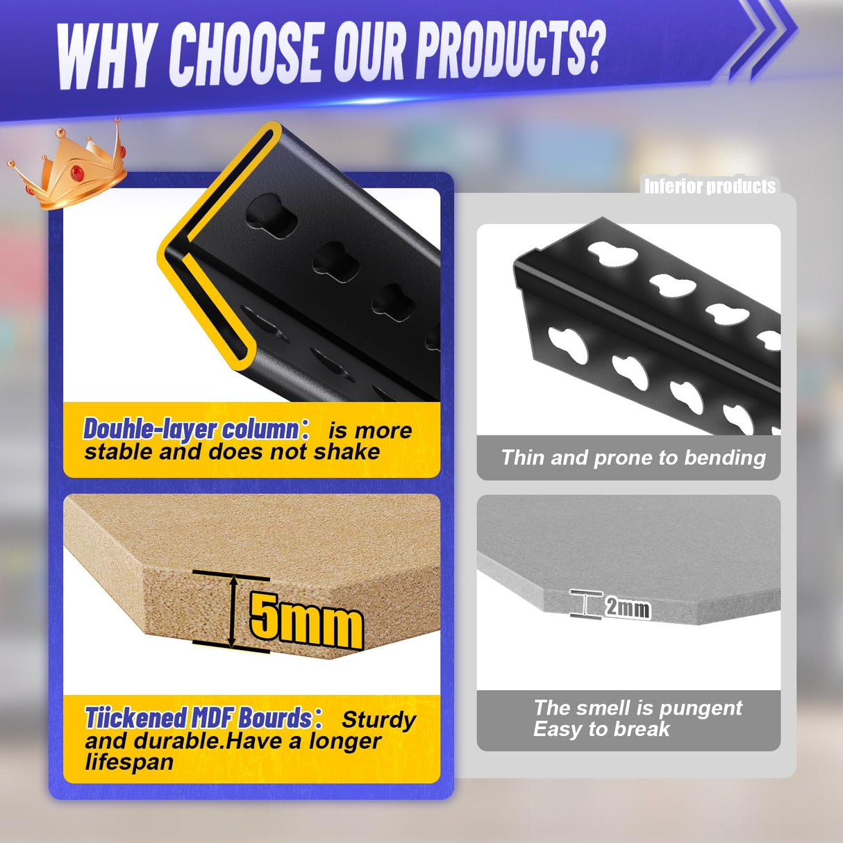 5-Tier Garage Shelving Heavy Duty, Adjustable Storage Shelves, 2500LBS Metal Garage Shelves,Storage Rack for Basement, Warehouse, Pantry, Easy Assembly, Black (wooden-72''H x 35.4''W x 15.7''D) ZZXCBB