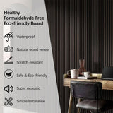 ARMURO 3D Wall Panels for Wall Decor, Fluted Wall Panels, Natural Smoked Wood Veneer Acoustic Wall Panels 2 Pack - 12.6" W x 94.5" L ARMURO