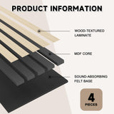 POHARE 4 Pack Wood Slat Wall Wood Paneling,95 x 8 in Soundpoof Wooden Engineered Wood Slat Wall Panels,Stylish Acoustic Wall Panels for Interior Wall Decor with Felt Backing,Natural POHARE