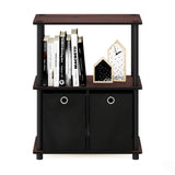 Furinno Go Green 3-Tier Multipurpose Storage Shelf with Bins, Dark Cherry/Black Furinno