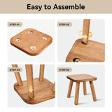 JUJIAFU Solid Wood Stool Wooden Step Stool for Adults Small Wooden Stool Square Stool Sitting Stool Legs Detachable for Kitchen Bathroom Living Room (9.32High) JUJIAFU