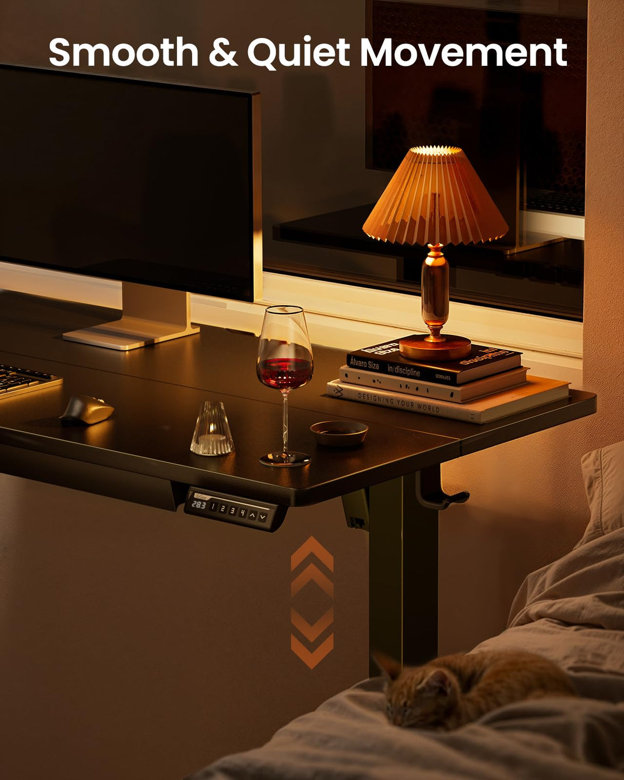 ErGear Standing Desk with Drawer, 48 x 24 inch Electric Height Adjustable Desk with 4 Preset Heights & 2 Storage Hooks, Sit Stand Desk Computer Desk with Drawer for Home & Office, Black EGESD80B ErGear