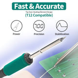 YIHUA 948DB+ II Soldering Iron Station Kit compatible for T12 solder iron tip with 3 tips with °F-°C Conversion, Sleep Mode, Auto Shutdown, Preset Channels, Calibration Functions YIHUA