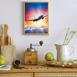 DIY 5D Diamond Painting Kits for Adults Airplane in Flight in The Sky at Sunset Airplane Diamond Painting Diamond Art Kits Gem Art Kits for Gift Home Wall Decor 12x16 inch EATUKYIC