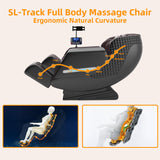 Jewaytec Massage Chair Full Body, 4D Zero Gravity SL-Track Knead Shiatsu Massage Recliner Chair with Airbags, Touchable Screen, Heating, Foot Rollers, Bluetooth, Home or Office (Black & Brown) Jewaytec