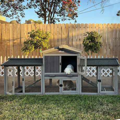 Aivituvin Rabbit Hutch Bunny Hutch Large Rabbit Cage, Indoor Bunny Cages Outdoor Rabbit House (Style2) Aivituvin