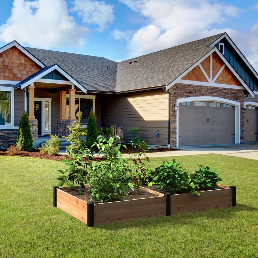 Outdoor Essentials Haven 4 ft. x 8 ft. Natural Cedar Raised Garden Bed Outdoor Essentials