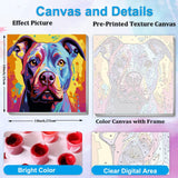 Artunion Framed Paint by Numbers Kit for Adults Beginners & Kids Ages 8-12,Colorful Pitbull Dog Paint by Number with Frame,Dog Animal Paint by Numbers Kit on Canvas 10 * 10 Inch Without Easel Artunion