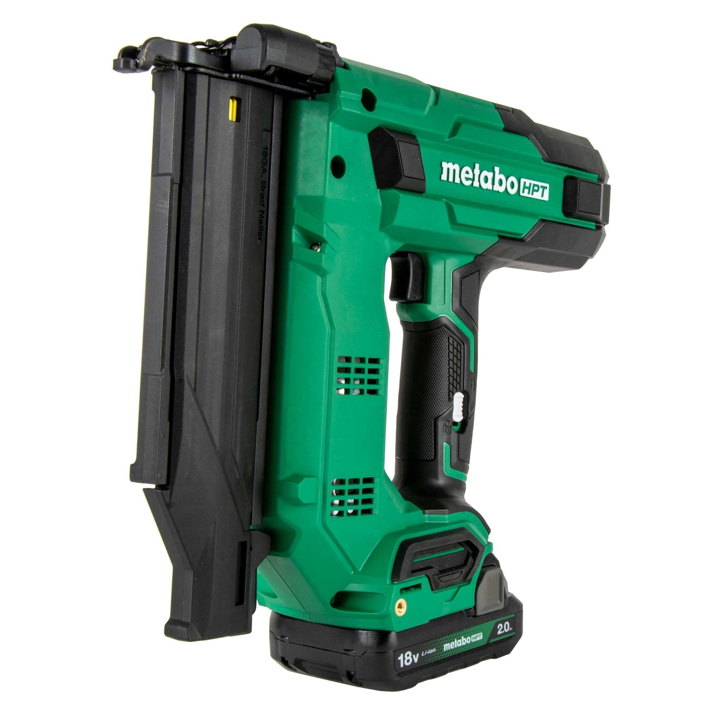 Metabo HPT 18V MultiVolt™ 18-Ga Compact Cordless Brad Nailer Kit, Includes 1-18V 2.0 Ah Battery, NT1850DG - WoodArtSupply