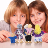 Jzszera Wooden Doll House Family of 8 Little Figures, Cute Dollhouse People for Girls Toddlers Jzszera