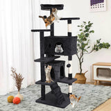 Cat Tree 70 Inches Cat Tower for Indoor Cats Multi-Level Cat Condo with Litter Box Enclosure,Scratching Posts for Indoor Cats (Dark Gray) XXkseh