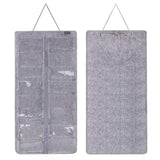 AROUY Sunglasses Organizer Storage, Hanging Dust Proof Wall Pocket Glasses Organizer - 16 Felt Slots Sunglass Organizer Holder with Metal Hook and Sturdy Rope (Gray, Dust Proof) AROUY