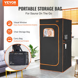 VEVOR Infrared Portable Sauna Tent, 1400W Personal Sauna Kit for Home Spa Heated Body Therapy, Time & Temperature Remote Control with Chair & Floor Mat & Storage Bag, Black, 2.9’x 2.9’x 5.8’ VEVOR