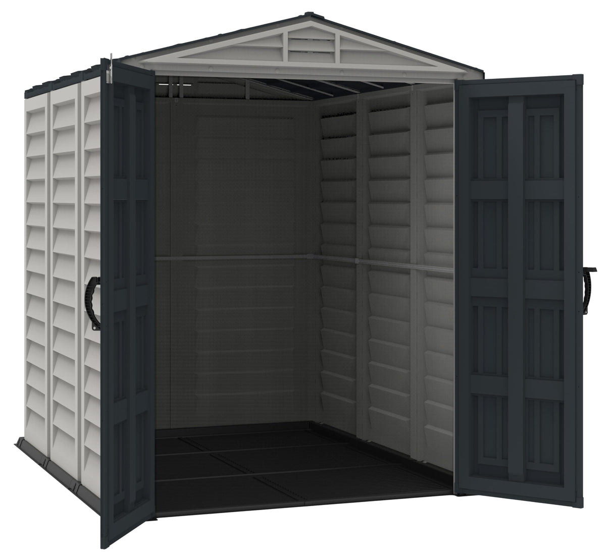 Duramax YardMate 5' x 8' Plus Plastic Garden Shed with Plastic Floor - Anthracite & Adobe - 15 Years Warranty DURAMAX