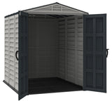 Duramax YardMate 5' x 8' Plus Plastic Garden Shed with Plastic Floor - Anthracite & Adobe - 15 Years Warranty DURAMAX