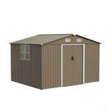 10FT x 8FT Outdoor Storage Shed, Waterproof, Lockable Door Metal Tool Shed with Sliding Door and Air Vents, Storage House for Gardening Tools, Metal Storage Shed for Garden, Backyard, Lawn RTDTD