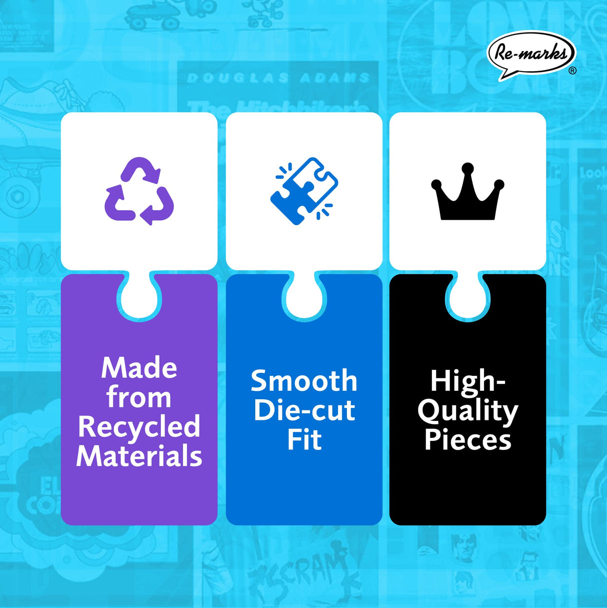 Re-marks 1970s Pop Culture Puzzle, 1500 Pieces for All Ages Re-Marks
